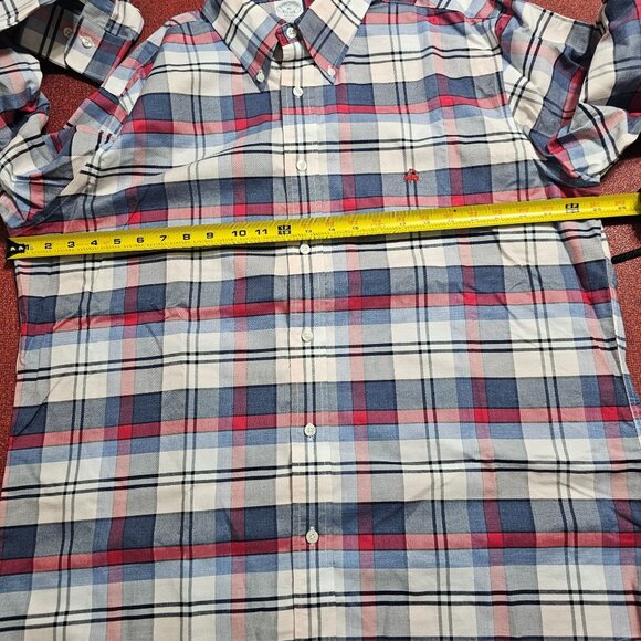 Brooks Brothers Regent Plaid Button Down Shirt XL Non-Iron Supima Cotton Preppy - Picture 6 of 7